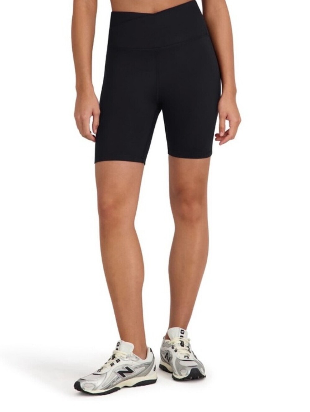 Outdoor Voices Black Cloudknit High-Waist Bike Shorts NEW